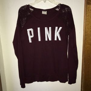 Burgundy PINK Crew Tee